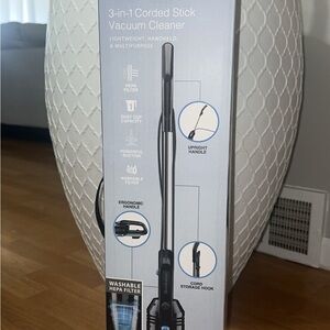 Brookstone Black Corded Stick Vacuum Cleaner